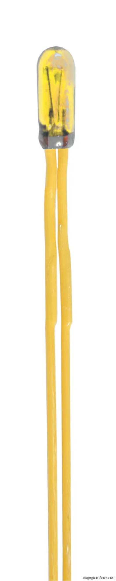 Viessmann - Spare bulb yellow T 3/4, Ø 2,3 mm, 12 V, 50 mA, 2 cables, 2 pieces 火车模型