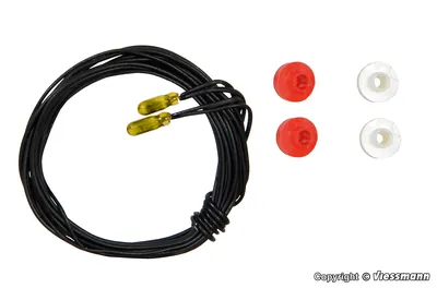 Viessmann - Spare bulb yellow T 1/2, Ø 1,8 mm, 16 V, 30 mA, 2 cables, 2 pieces 火车模型