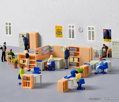 Kibri - H0 Deco set Office furniture 火车模型