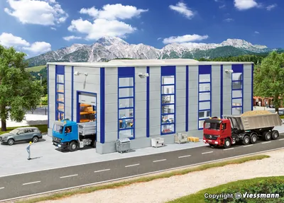 Kibri - H0 Truck repair hall, modern 火车模型