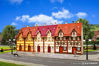 Vollmer - H0 Semi-detached row house half-timbered 火车模型
