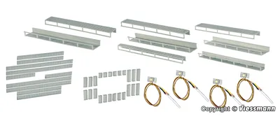 Viessmann - Starter set floor interior lighting, 8 racks, 4 different sizes, 4 LEDs white 火车模型