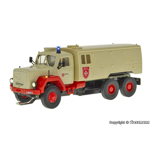 Viessmann - H0 Malteser MAGIRUS DEUTZ 3-axle with rotating flashing light, functional model 火车模型