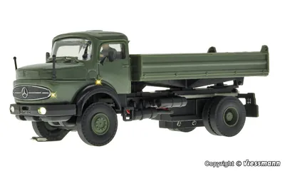 Viessmann - H0 MB round bonnet 2-axle with tipper bed, military, basic, functional model 火车模型