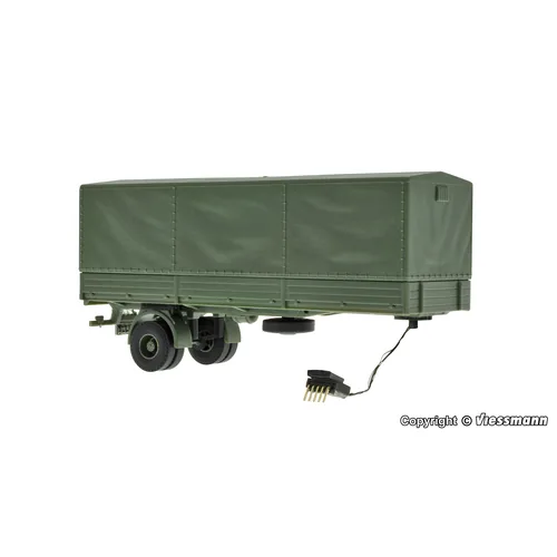 Viessmann - H0 1-axle curtainsider semitrailer, military, functional model