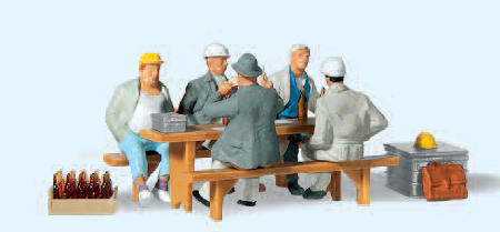 Bauarbeiter in der Pause
