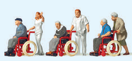 Passanten. Rollstühle