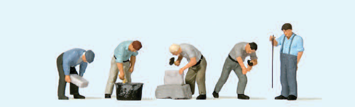 Arbeit an der Bruchsteinmauer