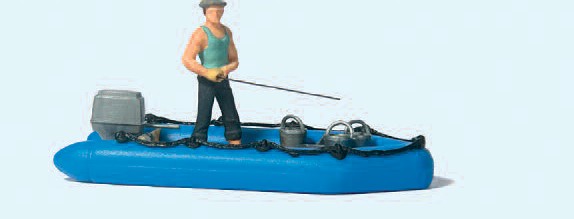 Angler im Schlauchboot