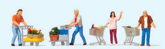 Kunden mit Einkaufswagen