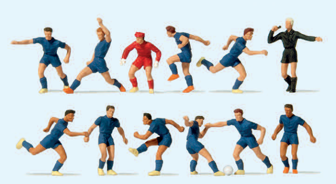 Fußballmannschaft. Blaue Trikots und Hosen