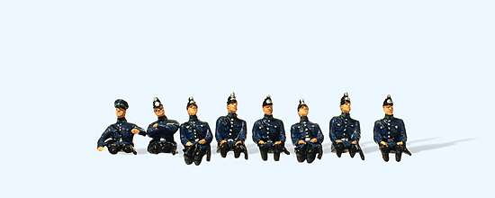 Preußische Polizei. Fahrer, Beifahrer, Aufsitzer. Um 1930