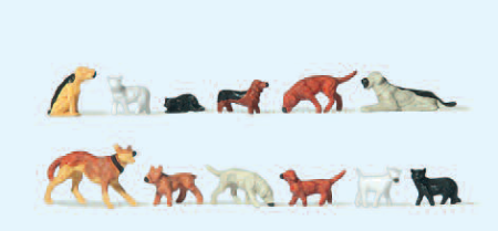 PREISER - Hunde und Katzen 火车模型