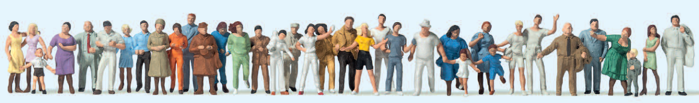 Stehende und gehende Passanten. 36 Figuren