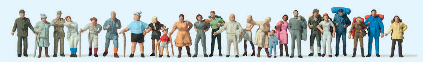 Spaziergänger, Wanderer. 24 Figuren