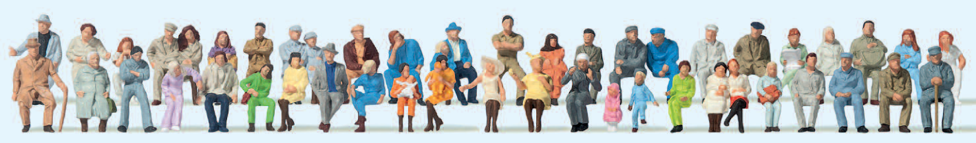 Sitzende Personen. 48 Figuren