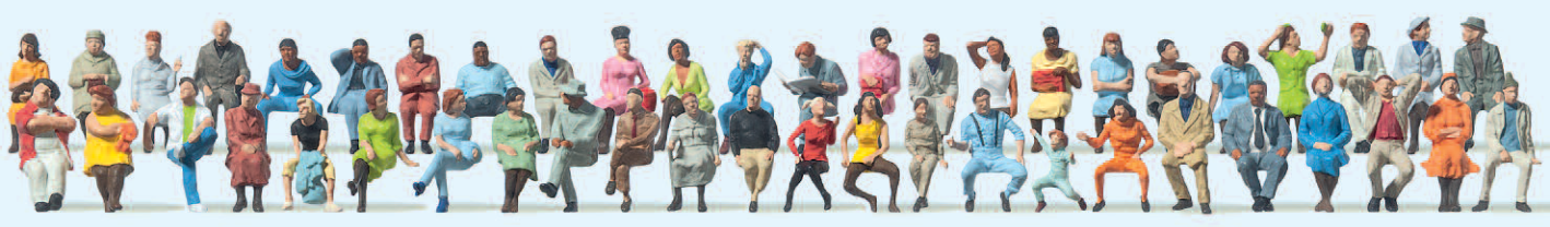 Sitzende Reisende. 48 Figuren