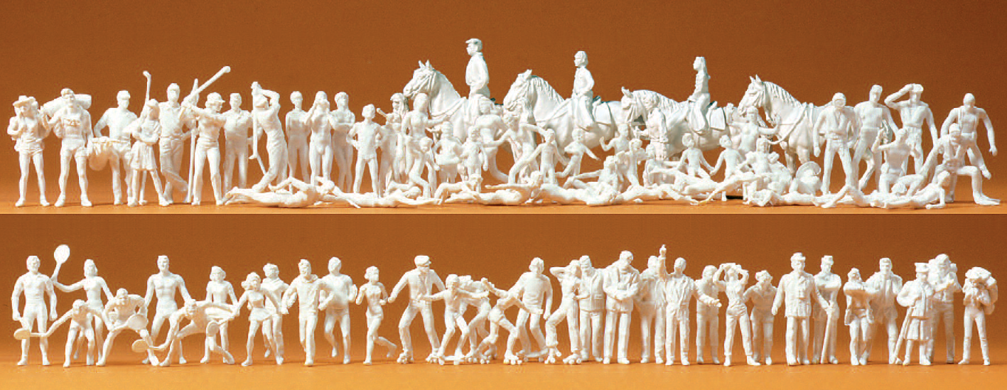Sport und Freizeit. 80 unbemalte Miniaturfiguren. Bausatz