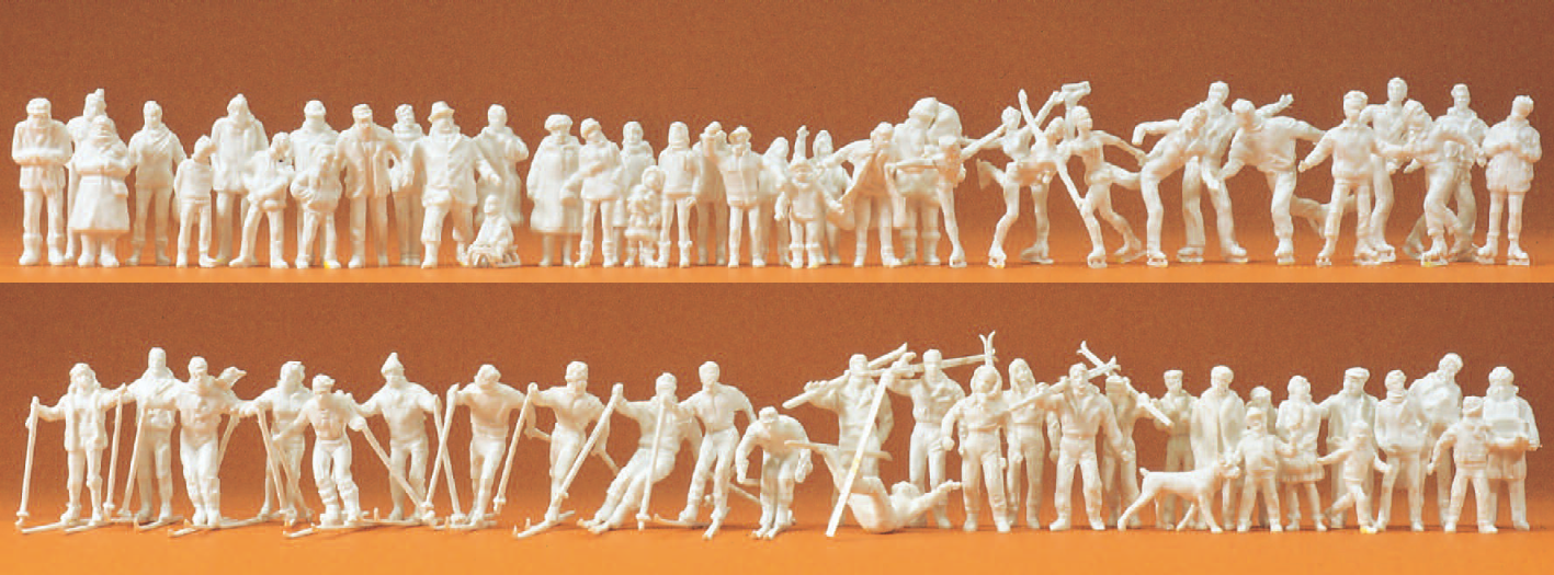 Im Winter. 65 unbemalte Miniaturfiguren. Bausatz