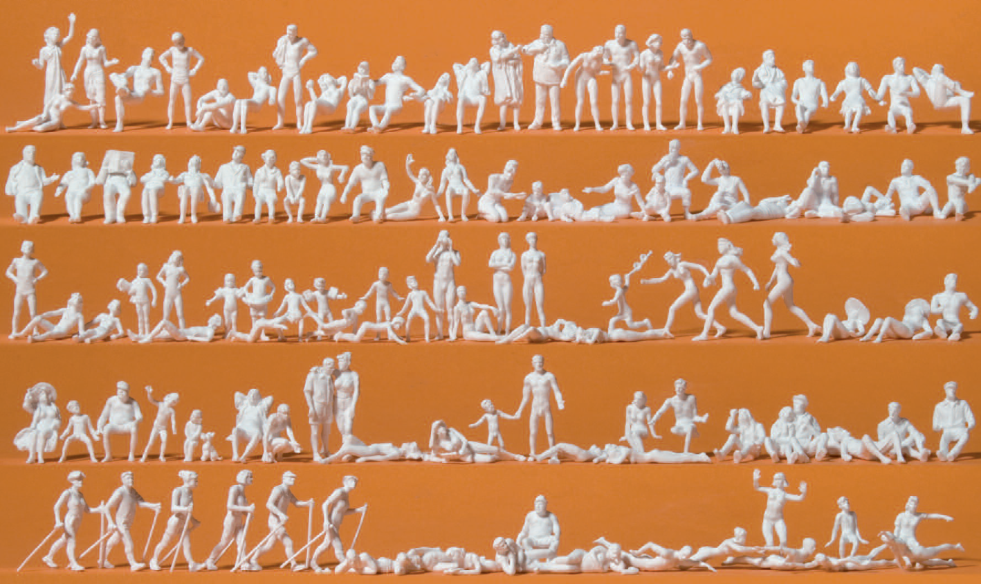 Freizeit am See. 120 unbemalte Miniaturfiguren. Bausatz