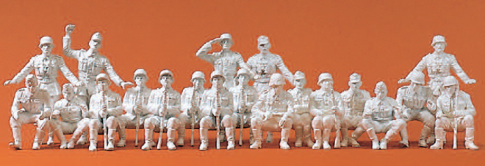 Mot. Infanterie/Panzergrenadiere. Deutsches Reich 1939-45. Passend u.a. zu SdKfz 251. 20 unbemalte Miniaturfiguren. Mit Zubehör. Bausatz