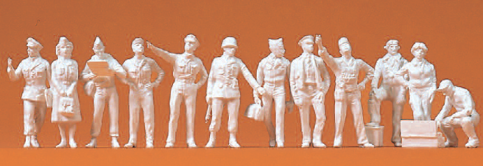 Piloten. Bodenpersonal. US Army Air Force 1942-45. 12 unbemalte Miniaturfiguren. Bausatz