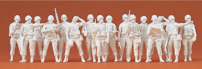 US-Infanterie modern. 16 unbemalte Miniaturfiguren. Bausatz