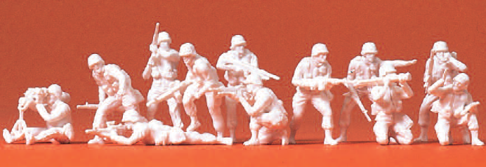 US-Infanterie modern. Im Feuergefecht. 12 unbemalte Miniaturfiguren. Bausatz