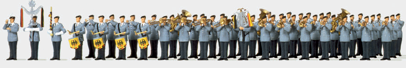 Heeresmusikkorps Bundeswehr. Bundesrepublik Deutschland. 51 unbemalte Miniaturfiguren. Bausatz.