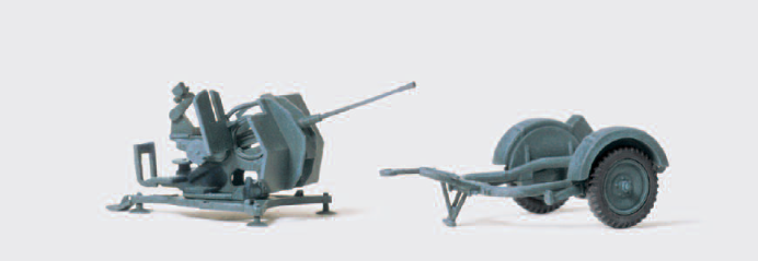 2 cm Flugabwehrkanone Flak 38 mit Sonderanhänger SdAnh 51. Deutsches Reich 1939-45. Bausatz