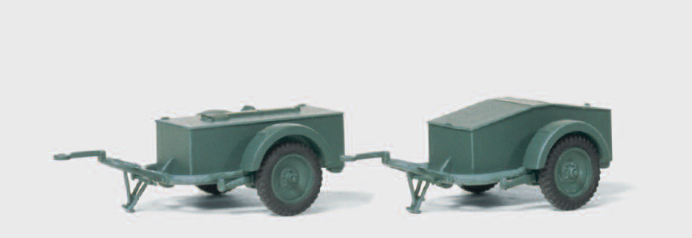 Sonderanhänger SdAnh 51 mit Munitions- und Transportkiste. Deutsches Reich 1939-45. 2 Stück. Bausatz