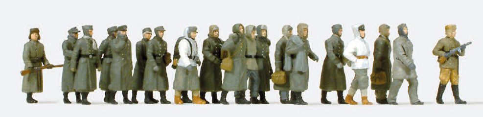 Deutsche Kriegsgefangene. 20 unbemalte Miniaturfiguren. Bausatz