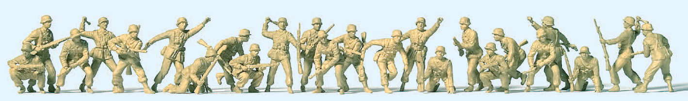 Deutsches Afrika Korps im Gefecht. Deutsches Reich 1941-43. 24 unbemalte Miniaturfiguren. Bausatz