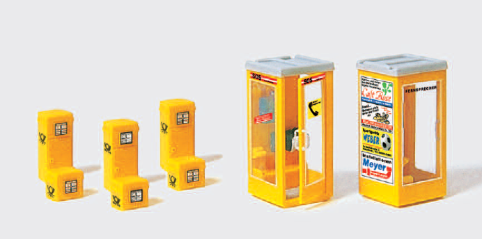 Briefkästen, Telefonzellen. Bausatz