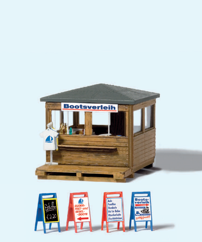 Kiosk mit Bootsverleih. Bausatz