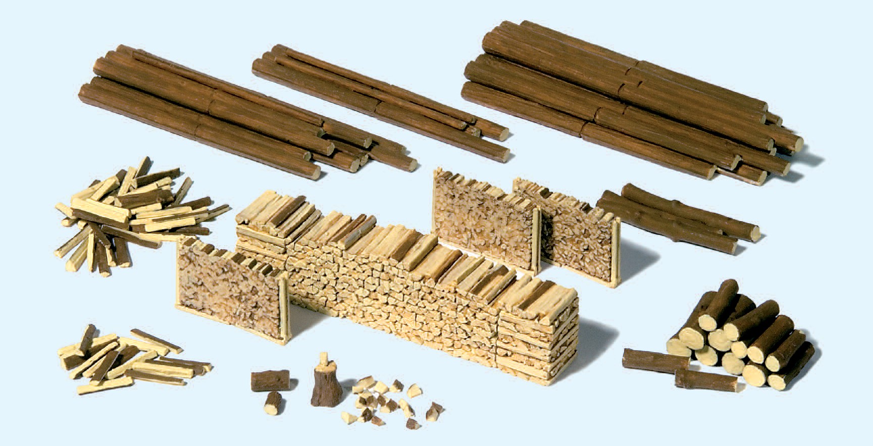 Stämme, Holzscheite, Holzstapel. Bausatz