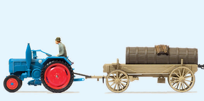 Ackerschlepper LANZ D 2416 mit Jauchewagen. Fertigmodell