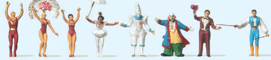 Zirkusdirektor, Clowns, Dompteur und andere Artisten