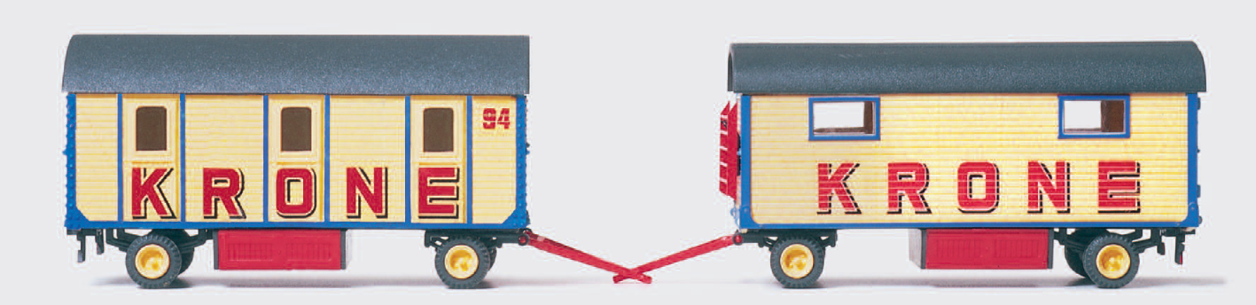 Mannschaftswagen mit 3 Abteilen, Packwagen. Bausatz
