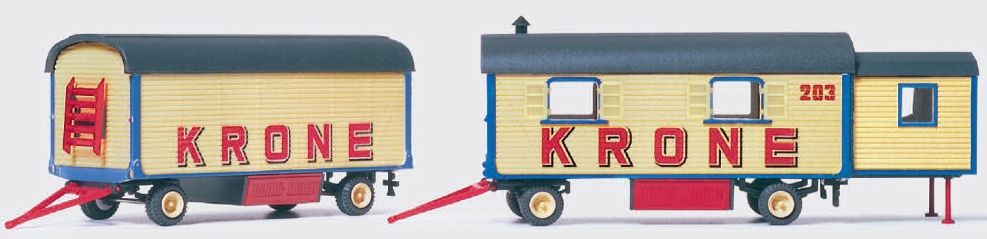 Wohnwagen und Packwagen. Bausatz
