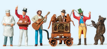 Drehorgelspieler, Musikant, Verkäufer, Bärenführer