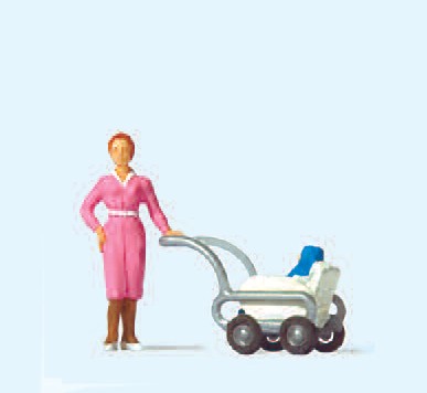 Frau mit Kinderwagen