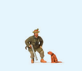 Sitzender Jäger, Hund