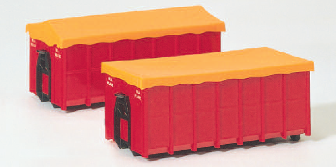 Container mit Plane für Abrollkipper. Bausatz