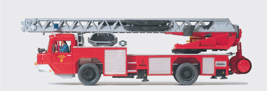 Magirus-Drehleiter, DLK 23-12 n.B. Voll beweglich. Bausatz
