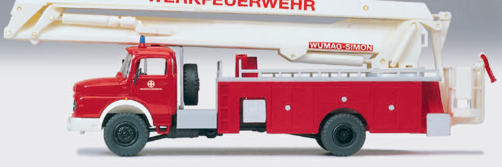 Gelenkbühne. Feuerwehr. Mercedes-Benz LA1924. WUMAG-SIMON. Bausatz