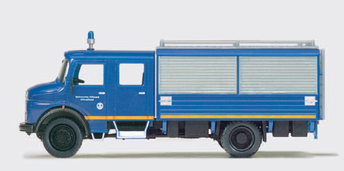 Gerätekraftwagen GKW 72. Technisches Hilfswerk THW. Mercedes-Benz LA 1113 B. Mit Inneneinrichtung. Bausatz
