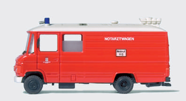Notarztwagen. Feuerwehr. Mercedes-Benz L 613 D. Fertigmodell