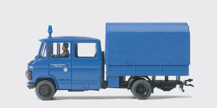 I-Truppwagen. Technisches Hilfswerk THW. Mercedes-Benz L 407 D. Fertigmodell