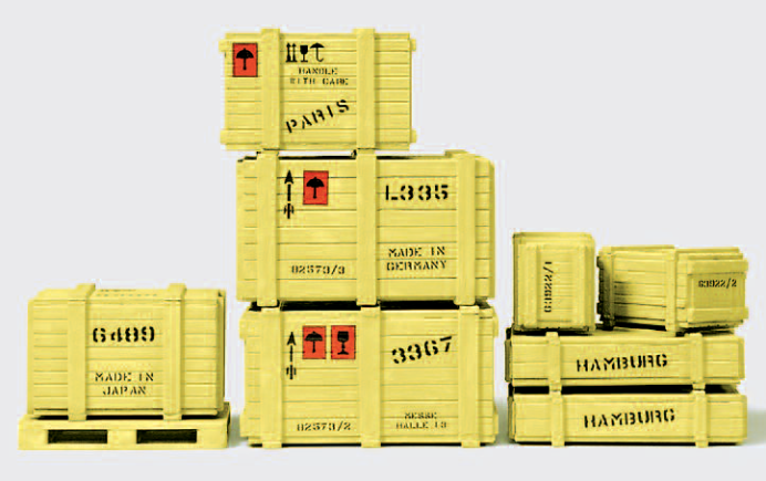 Ladegut. 8 Kisten, 1 Palette. Bausatz